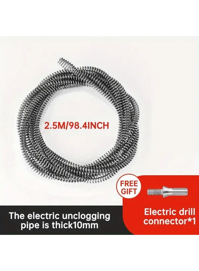 98.43 Inch 360 Degree Rotating Hook Drain Snake Rustproof Clog Remover - Image 3