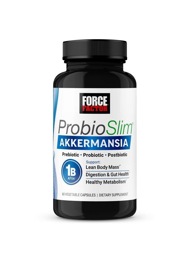 Force Factor ProbioSlim Akkermansia Probiotics & Postbiotics, With 1B AFUs Akkermansia Muciniphila, Prebiotics & Chromax Chromium, Support Lean Body Mass, Digestion & Gut Health, 60 Vegetable Capsules - Image 1
