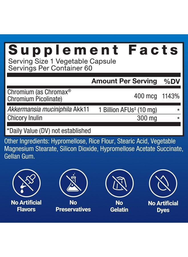 Force Factor ProbioSlim Akkermansia Probiotics & Postbiotics, With 1B AFUs Akkermansia Muciniphila, Prebiotics & Chromax Chromium, Support Lean Body Mass, Digestion & Gut Health, 60 Vegetable Capsules - Image 5