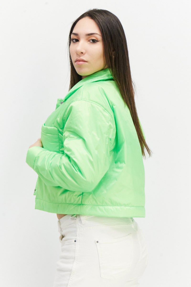 STEVE MADDEN Women Plain Puffer Jacket, Lime  - Image 3