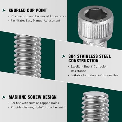 EASTLO 3/8-16 x 2 Socket Head Cap Screw Bolt, 304 Stainless Steel 18-8, Allen Hex Drive, Coarse Thread UNC, 10 PCS - Image 3