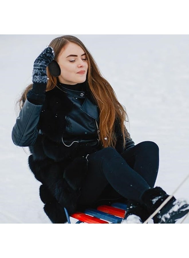 2 Pairs Bandless Ear Muffs Winter Earmuffs Windproof Ear Warmers Fleece Ear Covers of medium for Men Women Outdoor Activities - Image 3