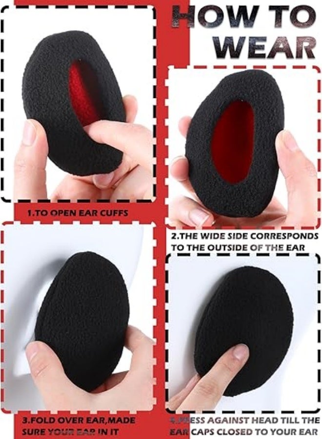 2 Pairs Bandless Ear Muffs Winter Earmuffs Windproof Ear Warmers Fleece Ear Covers of medium for Men Women Outdoor Activities - Image 5