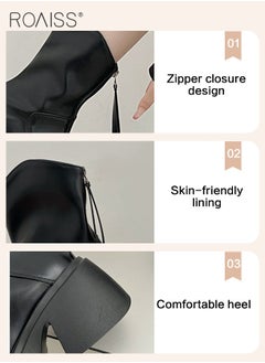 Fashionable And Versatile Martin Boots For Women'S Daily Commuting Thick Sole Thick Heel Short Boots Zipper Closure Waterproof Boots - pzsku/Z37F65849FF7F2C5FCE82Z/45/_/1723707797/57f33f35-bd12-451b-a24f-0a579243f91f