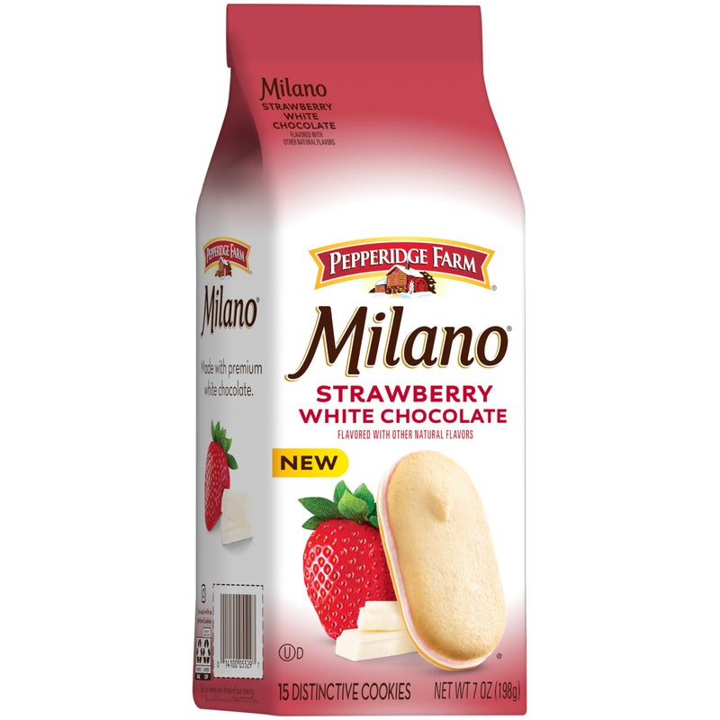 Pepperidge Farm Milano White Chocolate Strawberry Flavored Cookies, 7 Oz Bag - Image 5