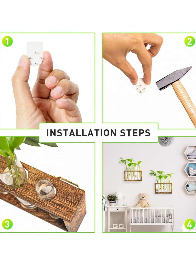 Generic Plants Propagation Stations, Wall Mounted Test Tube Vase with Wooden Stand, 5 Planter Glass Vase for Home and Office - Image 4