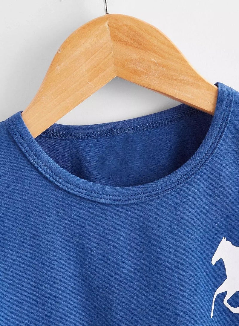 Toddler Boys Horse Print Tee  - Image 4