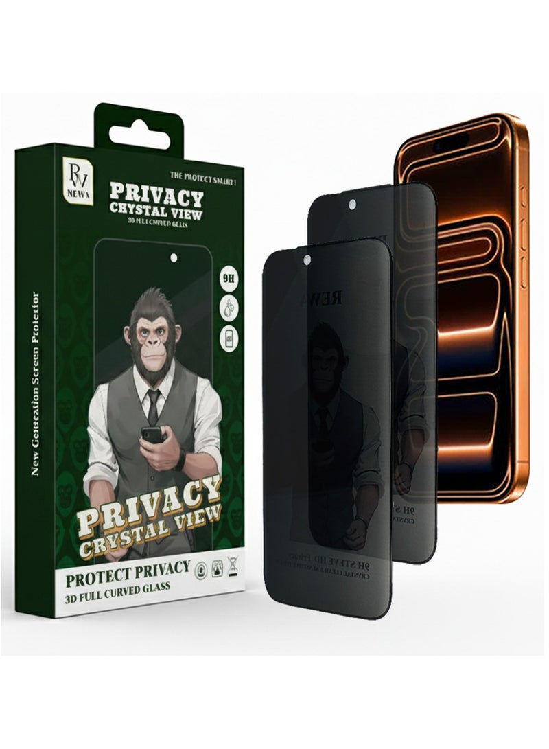 REWA 2-PACK Privacy Tempered Glass for iPhone 17 Pro Max , 6.9 - Anti-Spy Screen Protector, 9H Hardness, Scratch Resistant, Bubble-Free Installation - Image 1