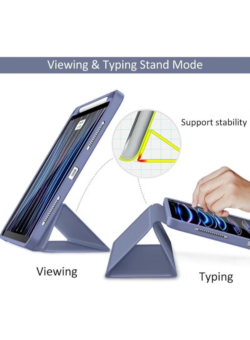 روك بو جديد آي باد برو 12.9 بوصة حامي 2022 / 2012 / 2020 الجيل 6 / 5 / 4 ، مع حامل القلم الذكي آي باد حامي يدعم لمسة معرف و التنبيه التلقائي / النوم ، التلقائي قلم رصاص الجيل الثاني شحن الخزامى - Image 3