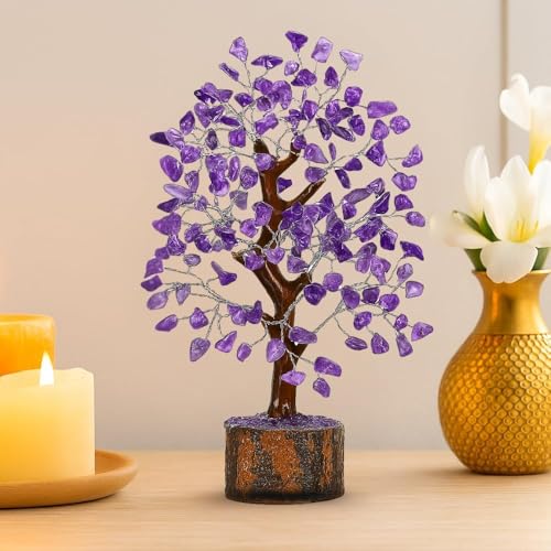 ANAYA AGATE Amethyst Crystal Tree of Life Handmade Healing Bonsai Purple Tree for Home Office Decor Positive Energy Good Luck Ideal for Christmas Decor Birthday Gifts for Women Men - Image 3