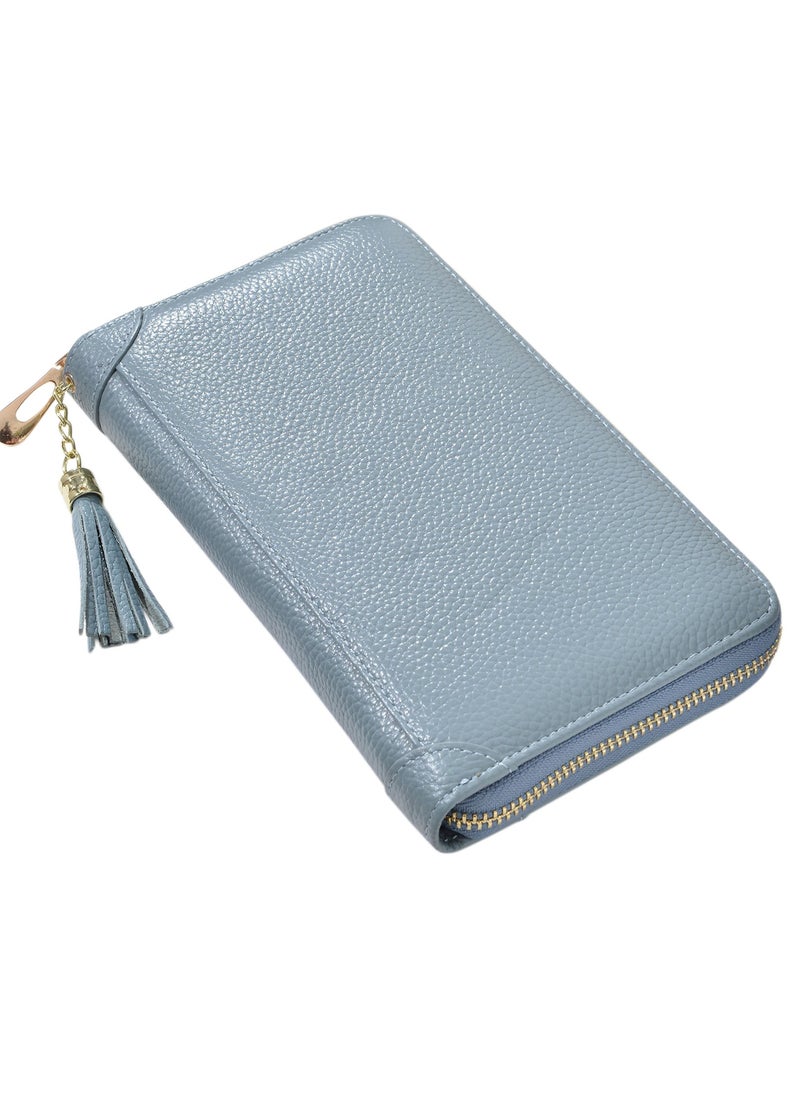 Excefore - Genuine Leather Credit Card Holder Zipper Wallet, RFID Blocking Secure Card Case, Leather Card Case Organizer with 60 Card Slots, Suitable for Women Girl Perfect Gift - Image 1
