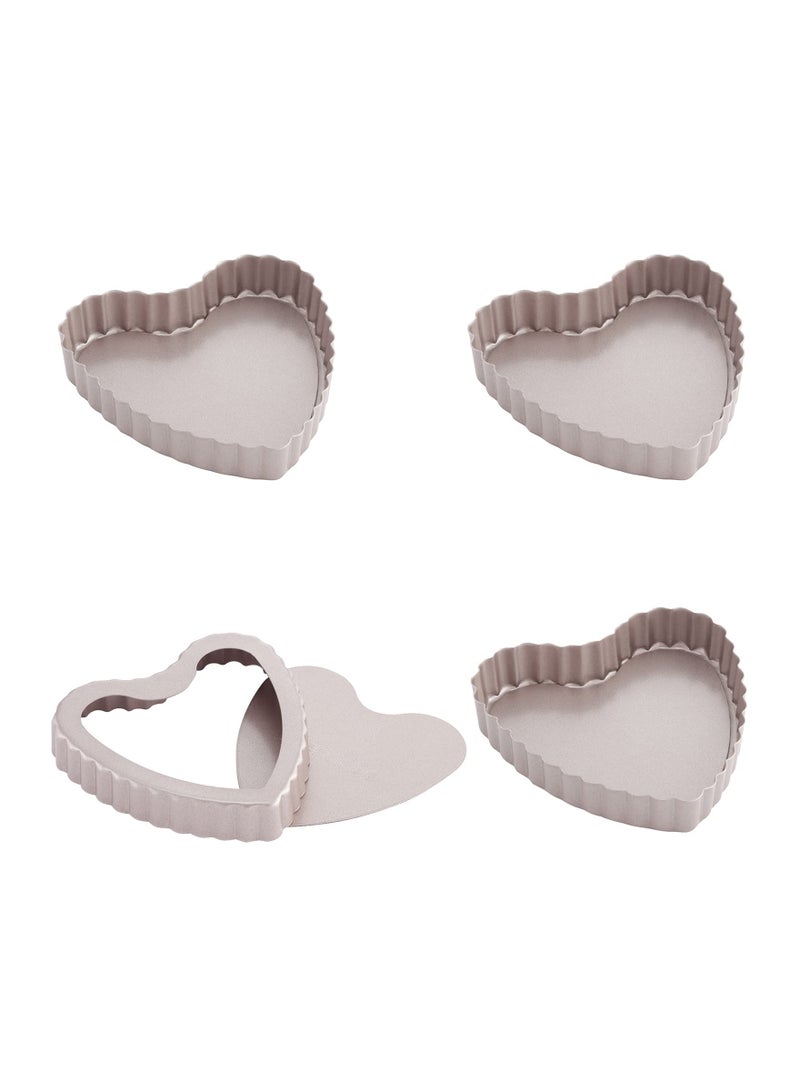 chefmade Mini Tart Pan Set 4 Inch 4Pcs with Removable Loose Bottom - Image 1