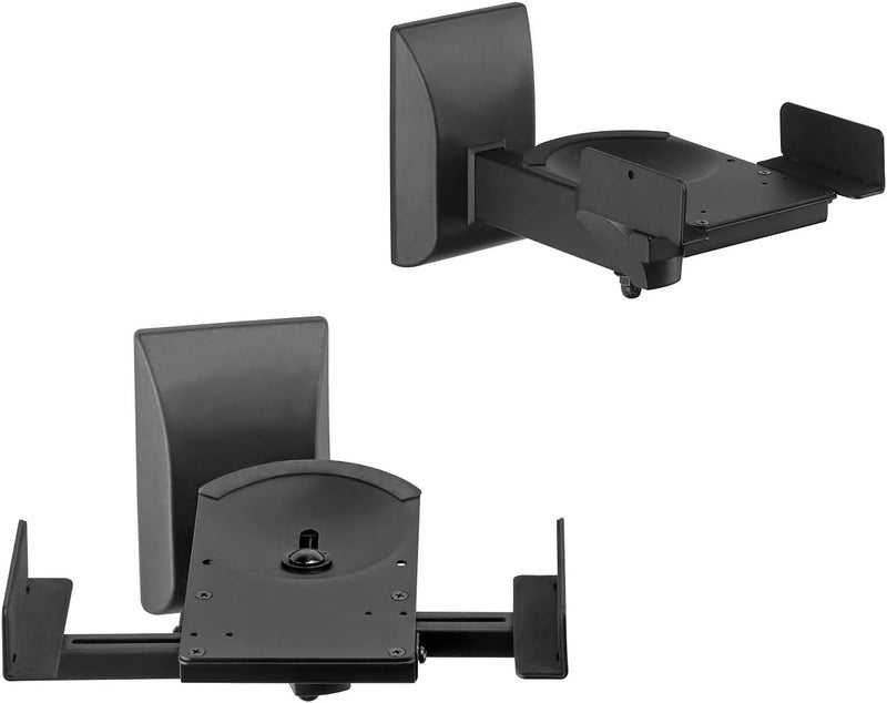 سوبتيكس حامل تثبيت مزدوج الجوانب لرفوف الكتب السماعات على الحائط من ، قابل للتعديل للسماعات الكبيرة المحيطة، يتحمل حتى 25 كجم لكل منها، أسود، طراز SPM201 (عبوتان) - Image 1