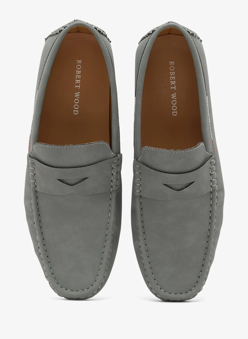 Robert Wood Grey Nubuck Loafers for Men | Best Price UAE