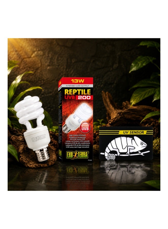 Exo Terra Reptile UVB 200 High Output Lamp – 13W With FREE New UV Test Sensor Card - Image 3