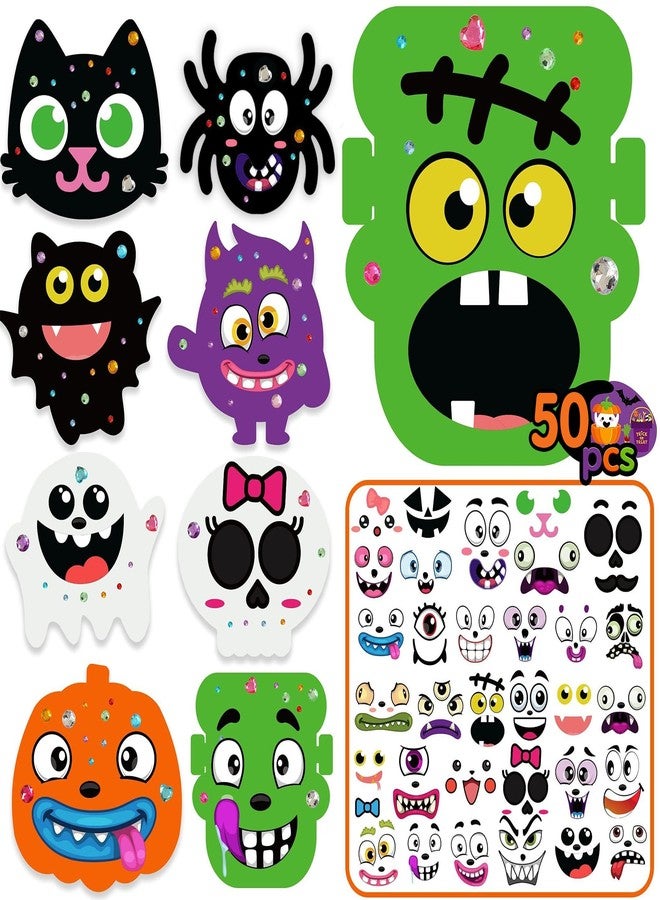N.C NC Halloween Craft Kits for Kids 32PCS Halloween Foam Crafts Pumpkin Crafts for Kids Self Adhesive Hallowee n Party Decorations - Image 1