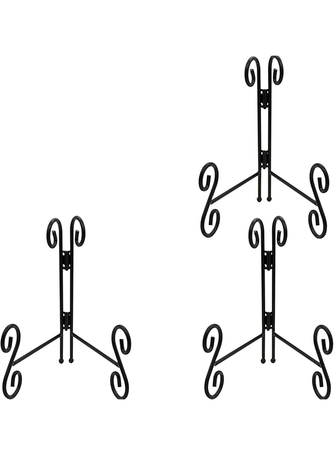 The Bros 3 Pcs Plate Stand, 8-12 Inch Plate Stand Display Frame , Black Metal Plate Frame Picture Frame Easel For Home Office Exhibition Reception (10Inch) - Image 1