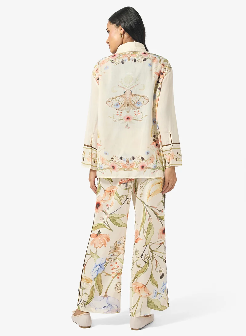 Ginger Oversize Floral Shirt & Pant Coord Set