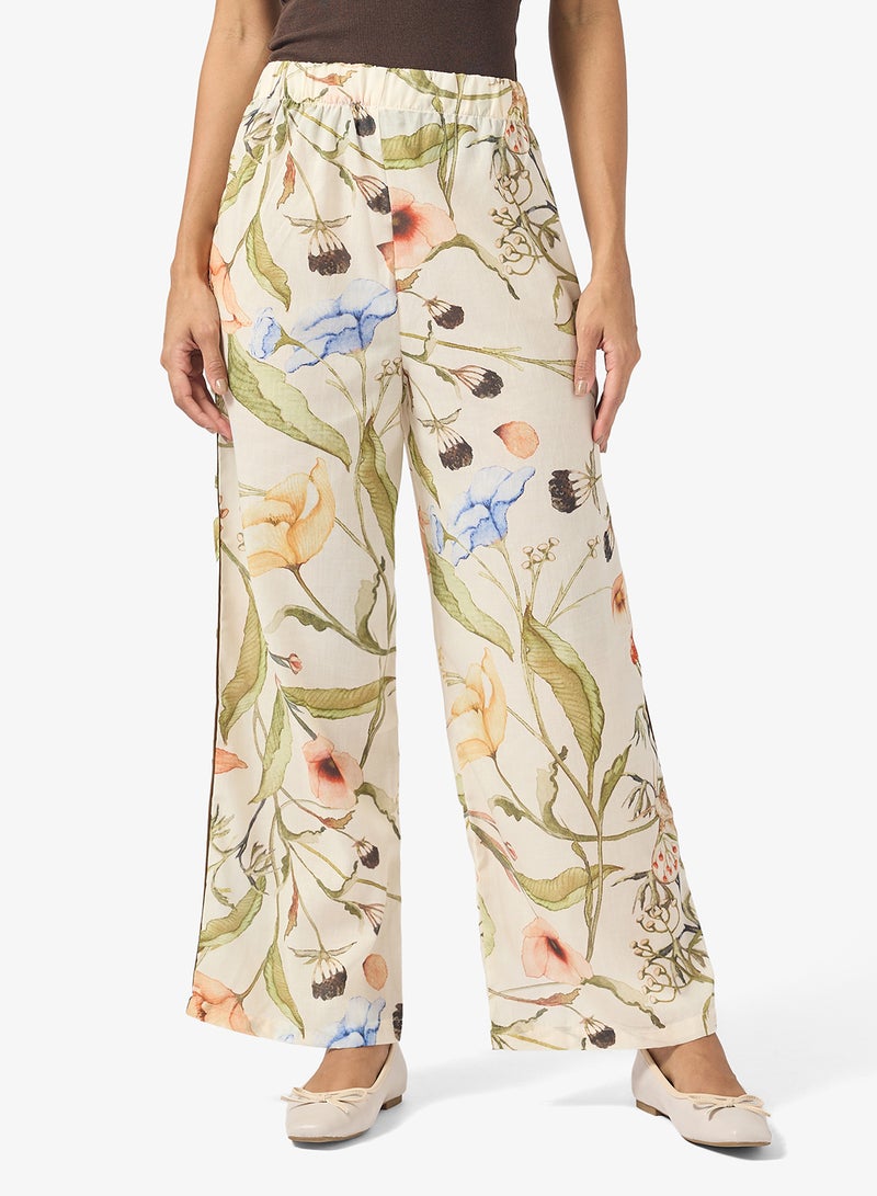 جينجر طقم قميص وبنطلون بطبعة زهور فضفاض - Image 4