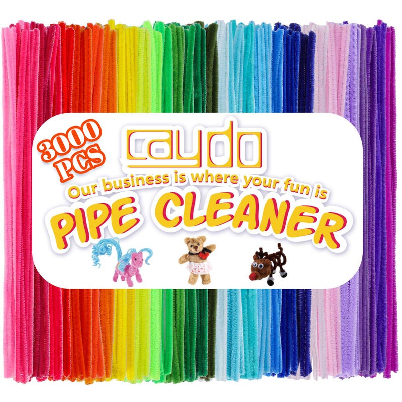 Caydo 360 Pieces Pipe Cleaners 40 Assorted Colored Chenille Stems for Art and Crafts, Children’s Craft Supplies (6 mm x 12 inch) - Image 1