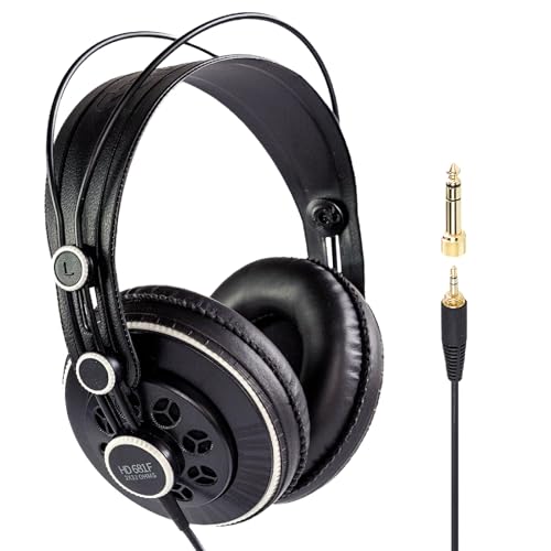 Superlux HD681F Studio Monitor Headphones Over Ear Wired with 50mm Neodymium Driver, Semi-Open, Sweet Vocal Sound, Copper-Coated Aluminum Wire for Live Music Hall Listening Session Podcast Stream - Image 1