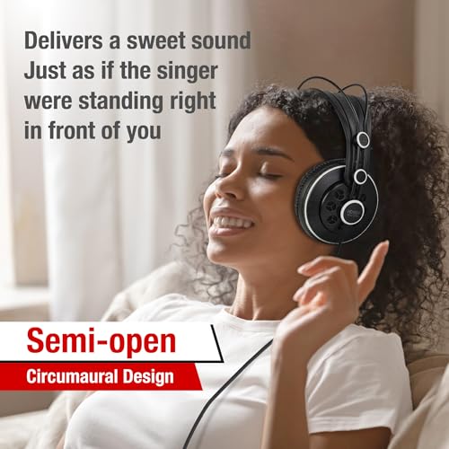 Superlux HD681F Studio Monitor Headphones Over Ear Wired with 50mm Neodymium Driver, Semi-Open, Sweet Vocal Sound, Copper-Coated Aluminum Wire for Live Music Hall Listening Session Podcast Stream - Image 4