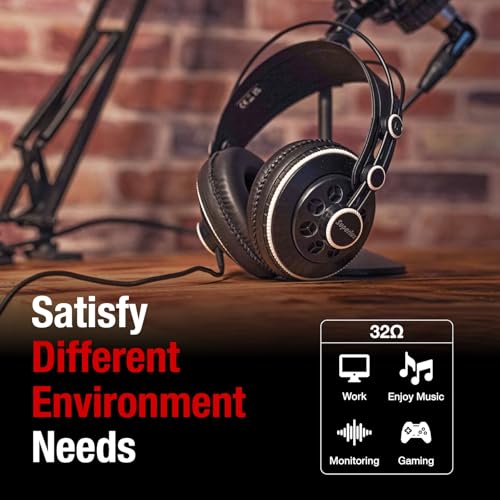 Superlux HD681F Studio Monitor Headphones Over Ear Wired with 50mm Neodymium Driver, Semi-Open, Sweet Vocal Sound, Copper-Coated Aluminum Wire for Live Music Hall Listening Session Podcast Stream - Image 5