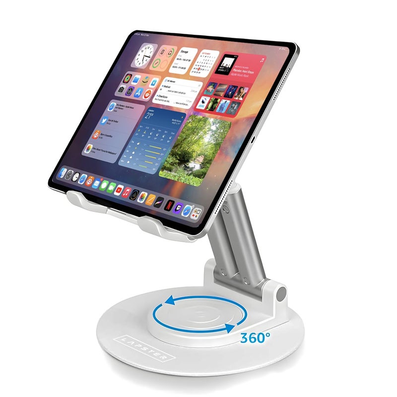 ls lapster Lapster Holdex Prime Foldable Tablet Stand for Desk | 360° Rotating Adjustable Holder Compatible with iPad, Samsung Galaxy Tab & All Tablets Up to 12.9-Inch. - Image 3