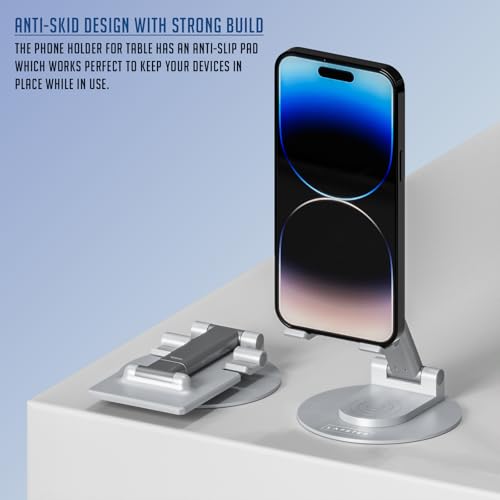 ls lapster Lapster Holdex Prime Foldable Tablet Stand for Desk | 360° Rotating Adjustable Holder Compatible with iPad, Samsung Galaxy Tab & All Tablets Up to 12.9-Inch. - Image 2