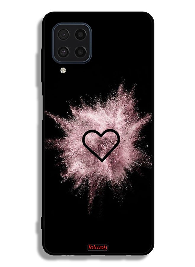 Tolwak Samsung Galaxy F22 Protective Case Cover Heart On Glitters - Image 2