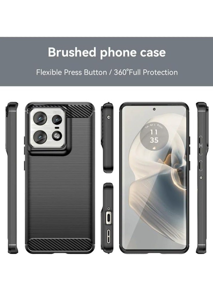 general Case Compatible with Motorola Edge 50 Pro, Anti Scratch Shock Absorption Carbon Fiber Flexible TPU Case Ultra Thin Shockproof Cover for Motorola Edge 50 Pro - Image 2