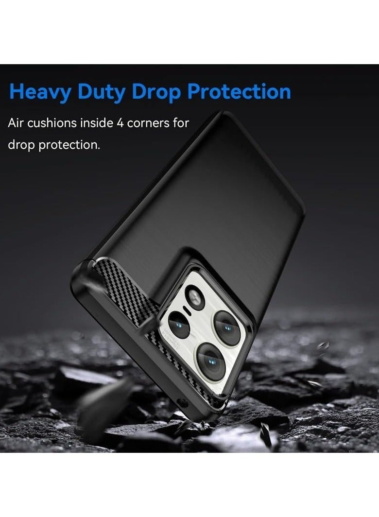 general Case Compatible with Motorola Edge 50 Pro, Anti Scratch Shock Absorption Carbon Fiber Flexible TPU Case Ultra Thin Shockproof Cover for Motorola Edge 50 Pro - Image 4