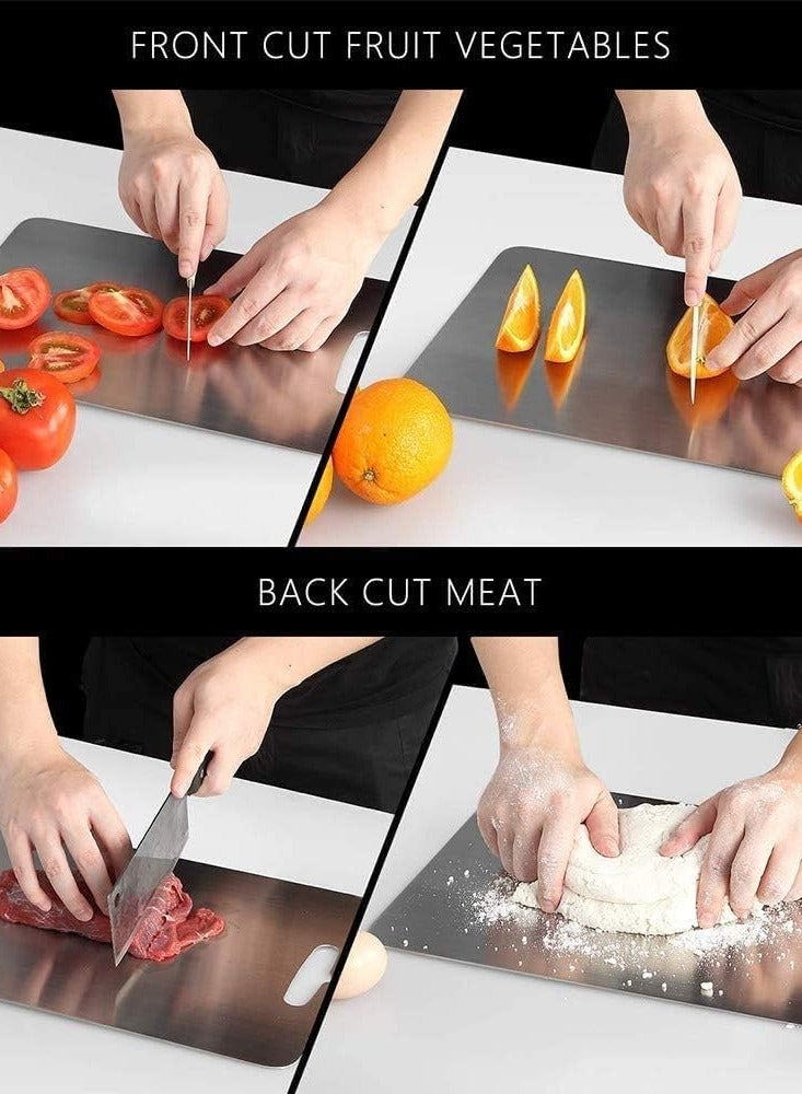 Raha Matbakh Stainless Steel Chopping Board Healthier and Perfect for Chopping Vegetables, Kneding Roti and Dough for Home and Commercial Kitchens (Medium) - Image 3