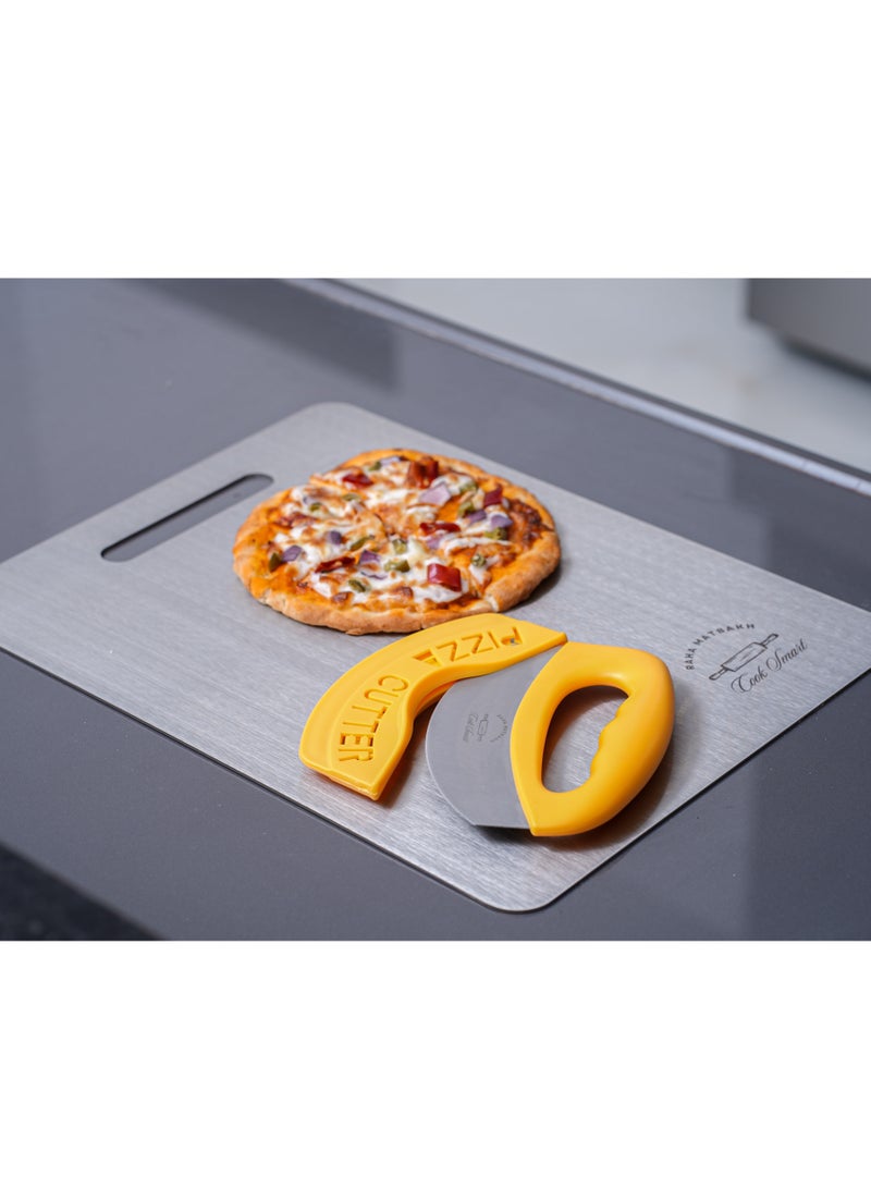 Raha Matbakh Stainless Steel Chopping Board Healthier and Perfect for Chopping Vegetables, Kneding Roti and Dough for Home and Commercial Kitchens (Medium) - Image 2