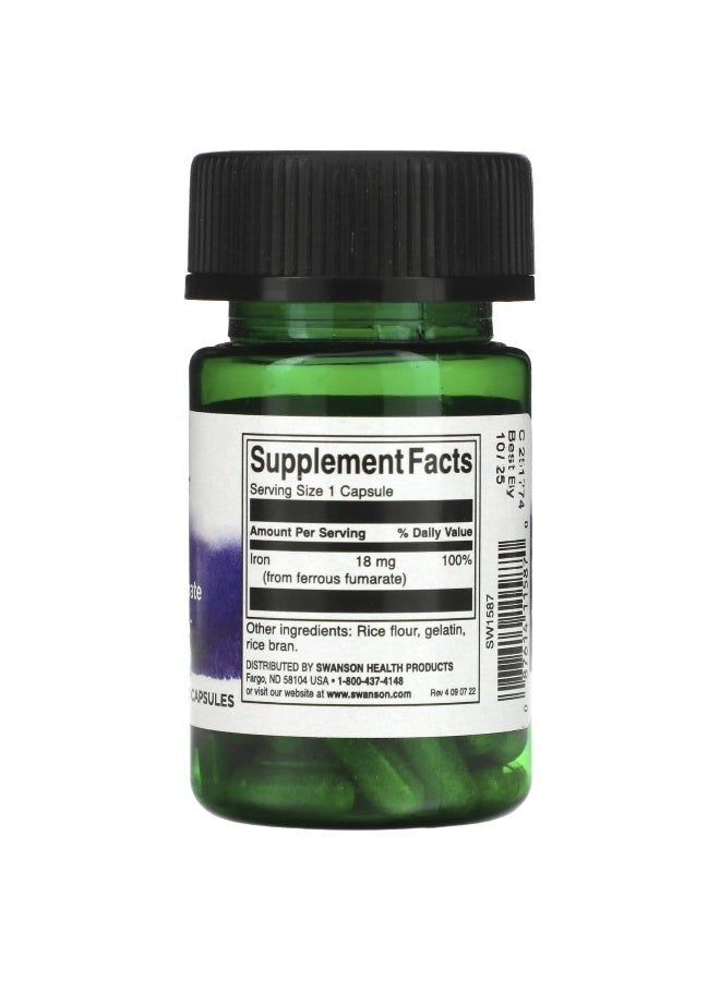 SWANSON سوانسون، فومارات الحديد الثنائي، 18 ملغ، 60 كبسولة - Image 2