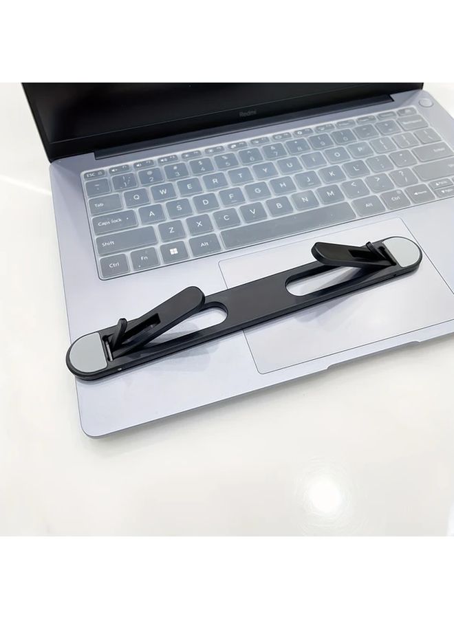 Ergonomic Aluminum Laptop Stand Adjustable Foldable Portable Black Desktop Lift Pad - Image 3