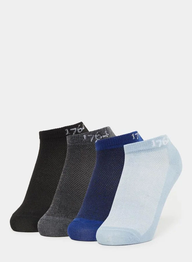 ستايلي Styli Pack of 5 Multicolor Solid Comfy ankle Socks