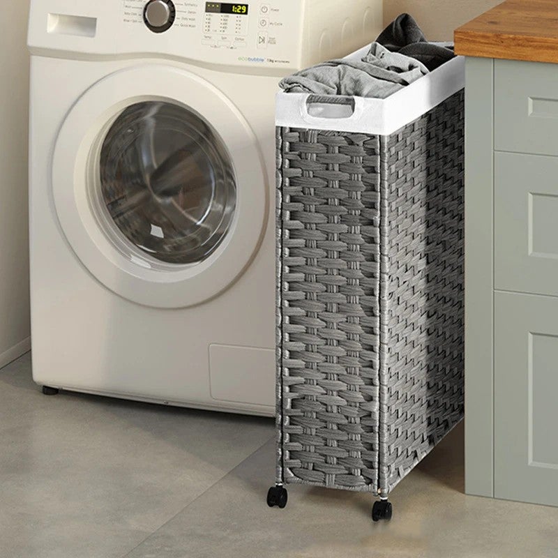 Y&D Wheeled Woven Rattan Laundry Basket - Foldable Willow Hamper for Foreign Trade, Durable & Portable Storage - Image 5