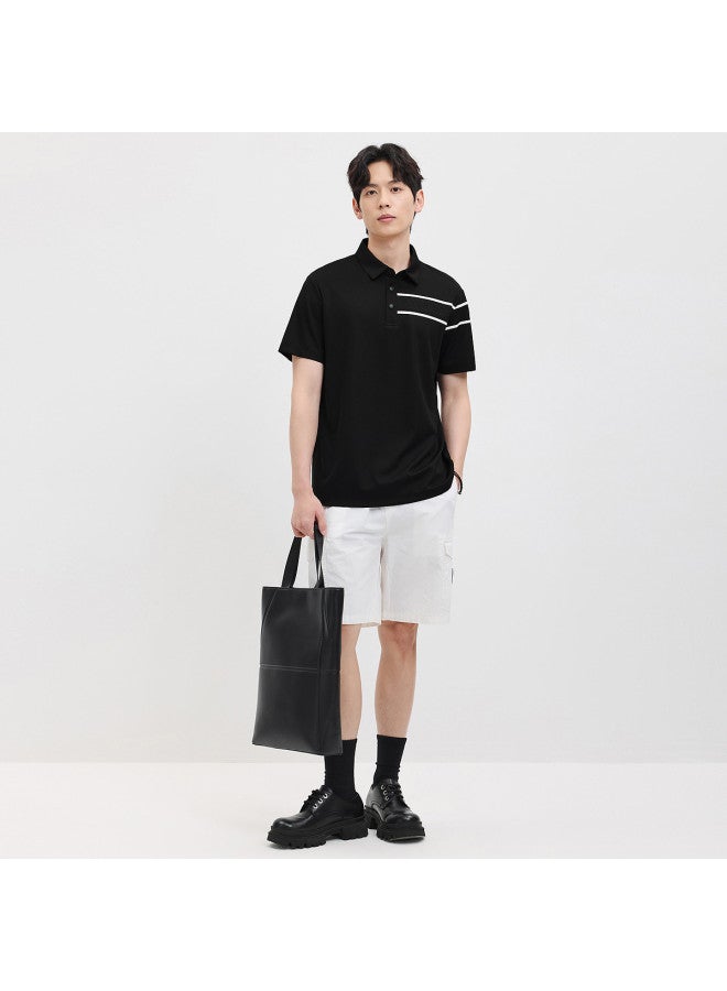 Septwolves Cool & Antibacterial】summer 2025 Men's Waffle-knit Breathable Minimalist Short-sleeve Polo Shirt With Collar - Image 5