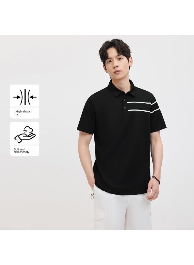 Septwolves Cool & Antibacterial】summer 2025 Men's Waffle-knit Breathable Minimalist Short-sleeve Polo Shirt With Collar - Image 2