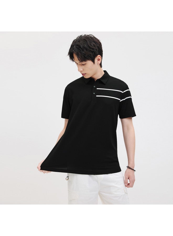 Septwolves Cool & Antibacterial】summer 2025 Men's Waffle-knit Breathable Minimalist Short-sleeve Polo Shirt With Collar - Image 3