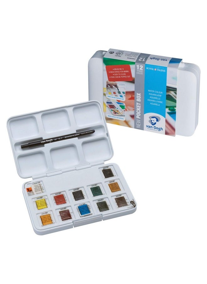 Van Gogh Watercolor Paint Set Plastic Pocketbox 12 Half Pan General Selection  - Image 2