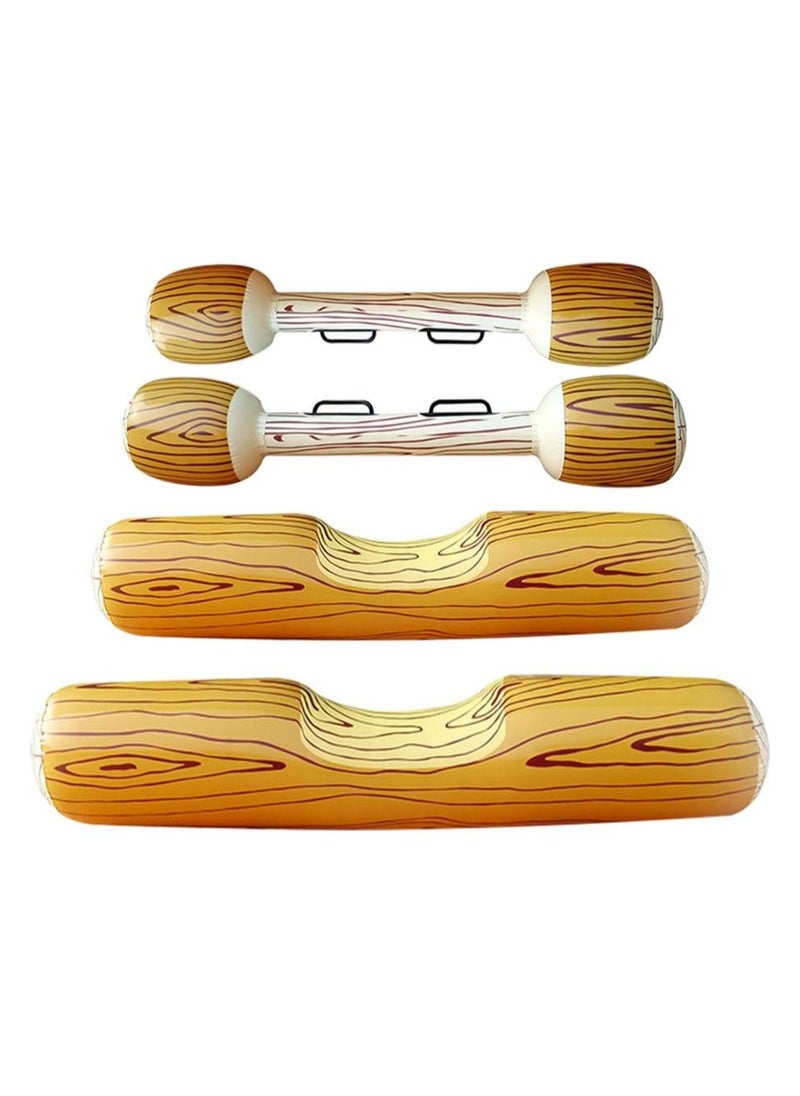 Gonice - 2 Pcs Set Inflatable Floating Row Toys Children Adult Inflatable Water Joust Tree Log Pool Float Game Set Ride on Log, Inflatable Toys, Water Toys, Outdoor Fun Sports, Gladiator Raft (Brown) - Image 1