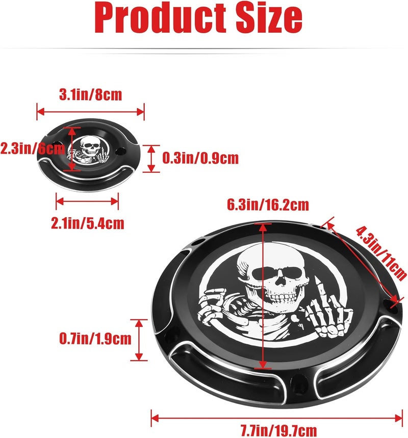 Goldfire M8 Derby Timing Timer Cover for Harley Touring Electra Road King Glide FLTRX 2017-2020 (Skull) - Image 5