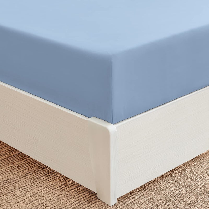 Mellanni Full Fitted Sheet  Iconic Collection Bedding Sheets with up to 16 inch Deep Pocket  Soft  Cooling  Fade  Stain Resistant  1 PC Full Blue Hydrangea - Image 1