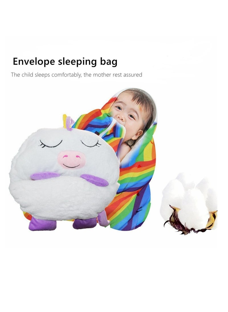Cool Baby Style COOLBABY Kids Cartoon Lazy Warm Sleeping Bag Foldable Cartoon Animal Sleeping Bag Suitable For Children Playing And Camping (Purple)  - Image 2