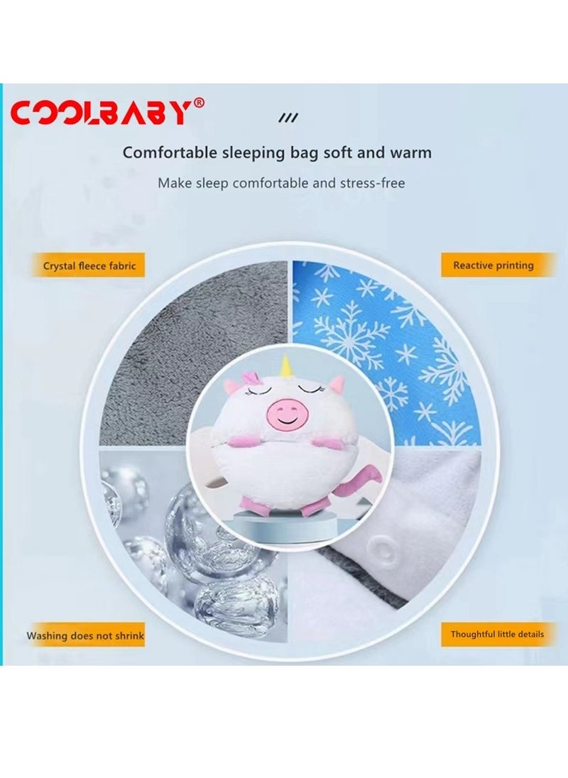 Cool Baby Style COOLBABY Kids Cartoon Lazy Warm Sleeping Bag Foldable Cartoon Animal Sleeping Bag Suitable For Children Playing And Camping (Purple)  - Image 5