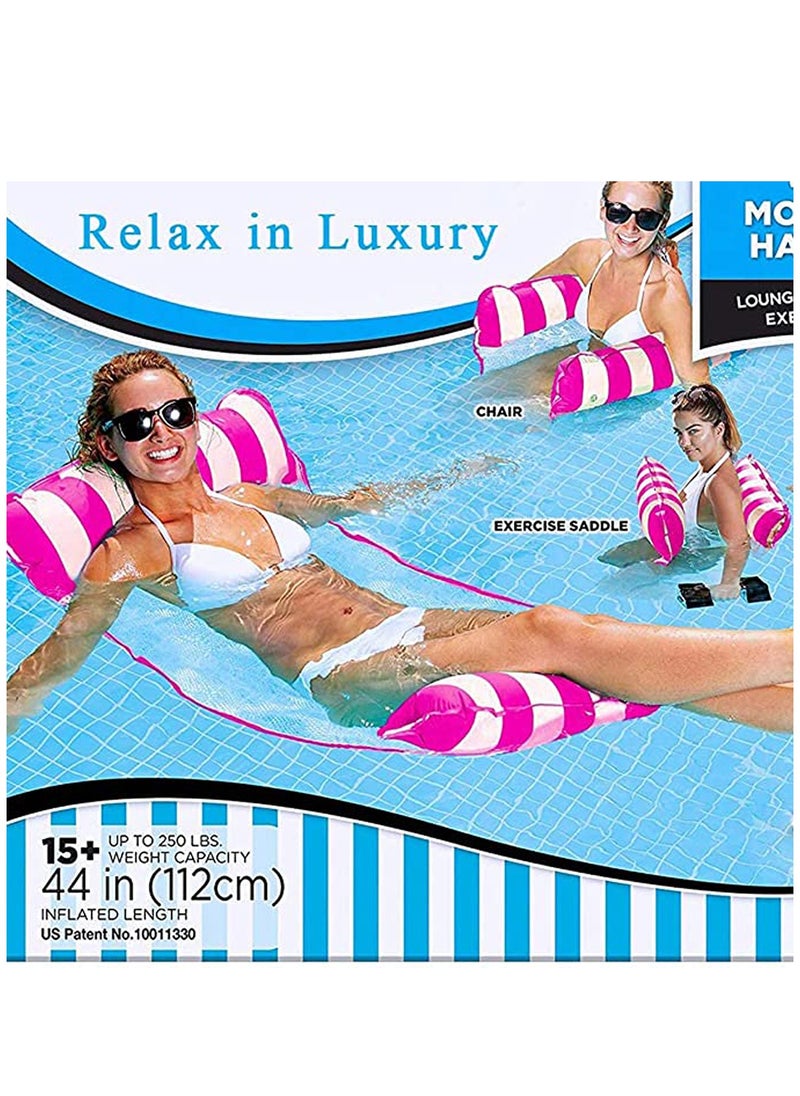 Excefore - Inflatable Water Hammock, Swimming Pool Beach Floating Recliner Inflatable Water Hammock Floating Bed Lounge Chair Drifter Swimming Pool Beach - Image 1