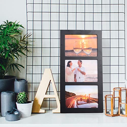 UMICAL 5x7 3-Opening Collage Picture Frame with Shatter-Resistant Glass & Black Wood Photo Frames for 5x7 Inch Pictures Display Made for Tabletop Stand and Wall Mounting - Image 2