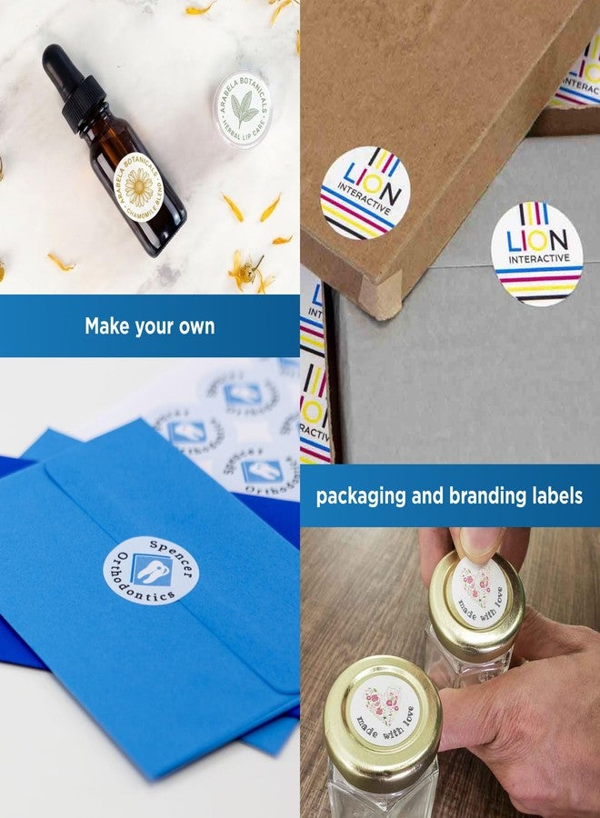 Online Labels ملصقات دائرية بقطر 1.5 بوصة - لاصق دائم، أبيض غير لامع - مثالية لملصقات الأغطية، وملصقات التحذير، وغيرها - عبوة من 3000 ملصق دائري، 100 ورقة - طابعة نافثة للحبر/ليزر، OL2088WX، OnlineLabels - Image 3